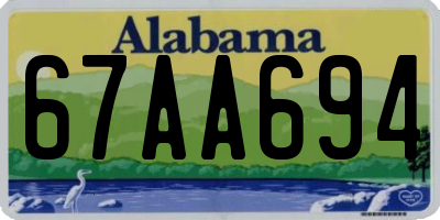 AL license plate 67AA694