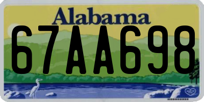 AL license plate 67AA698