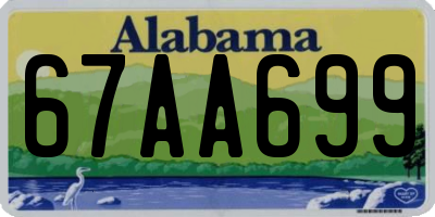 AL license plate 67AA699