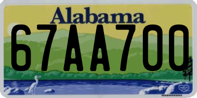 AL license plate 67AA700