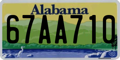 AL license plate 67AA710