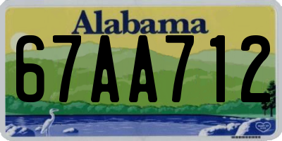 AL license plate 67AA712
