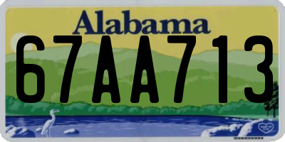 AL license plate 67AA713