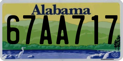 AL license plate 67AA717