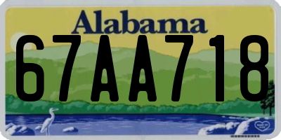 AL license plate 67AA718