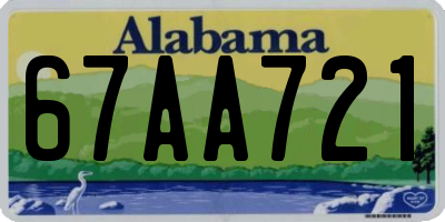 AL license plate 67AA721