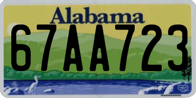 AL license plate 67AA723