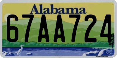 AL license plate 67AA724