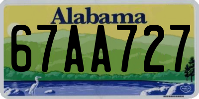 AL license plate 67AA727