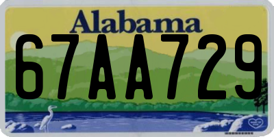 AL license plate 67AA729