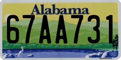 AL license plate 67AA731