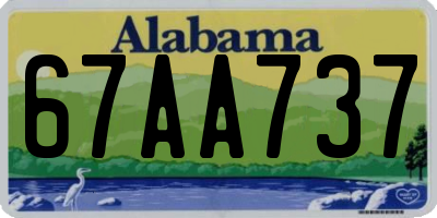 AL license plate 67AA737