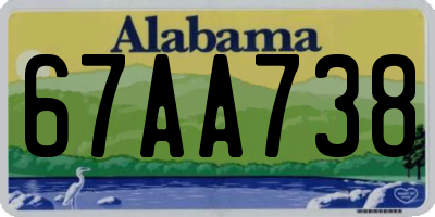 AL license plate 67AA738