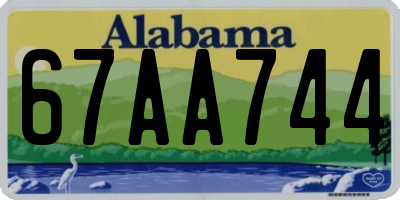 AL license plate 67AA744
