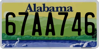 AL license plate 67AA746
