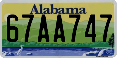 AL license plate 67AA747