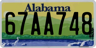 AL license plate 67AA748