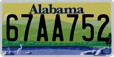 AL license plate 67AA752