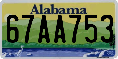 AL license plate 67AA753