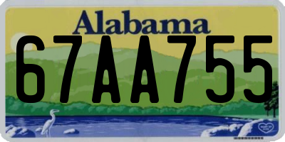 AL license plate 67AA755