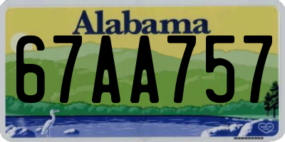 AL license plate 67AA757