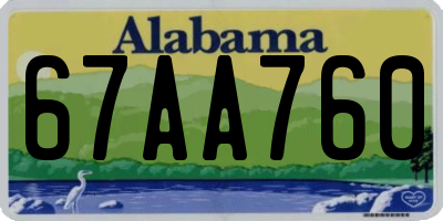 AL license plate 67AA760