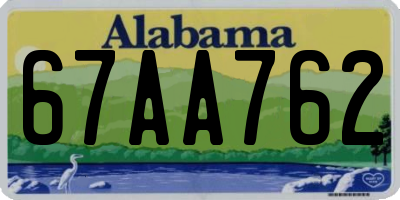 AL license plate 67AA762