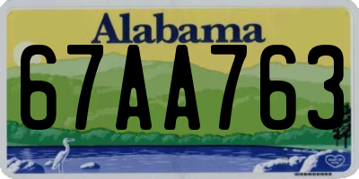 AL license plate 67AA763