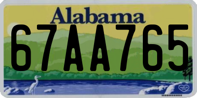 AL license plate 67AA765