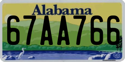 AL license plate 67AA766