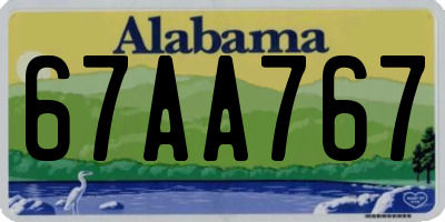AL license plate 67AA767