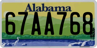 AL license plate 67AA768