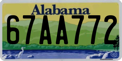 AL license plate 67AA772