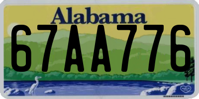 AL license plate 67AA776