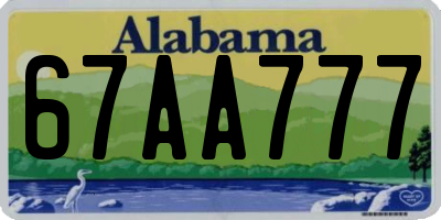 AL license plate 67AA777