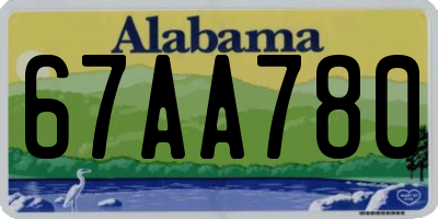 AL license plate 67AA780