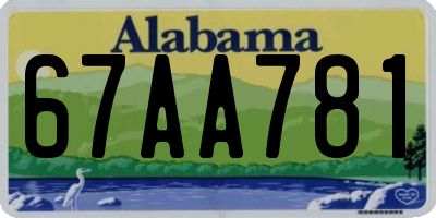 AL license plate 67AA781