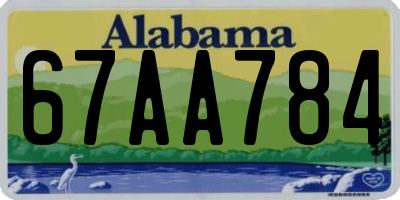 AL license plate 67AA784