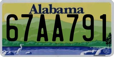 AL license plate 67AA791