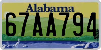 AL license plate 67AA794
