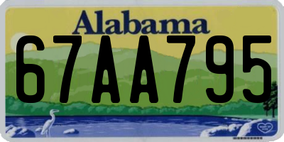 AL license plate 67AA795