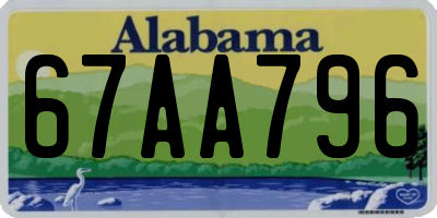 AL license plate 67AA796