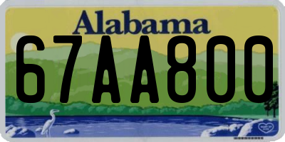 AL license plate 67AA800