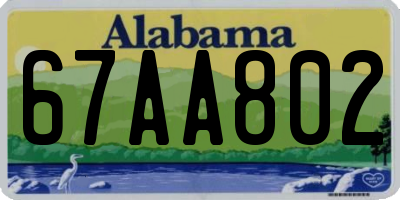 AL license plate 67AA802