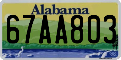 AL license plate 67AA803