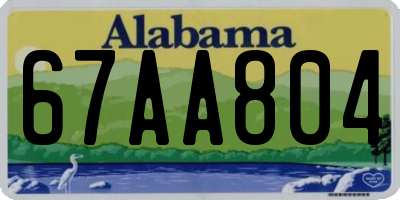 AL license plate 67AA804