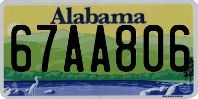 AL license plate 67AA806