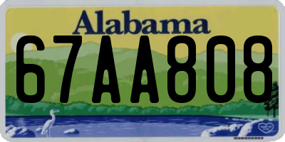 AL license plate 67AA808