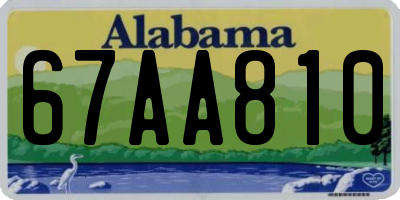 AL license plate 67AA810