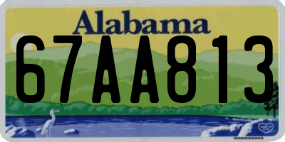 AL license plate 67AA813